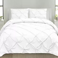 Sweet Home Collection™ Duvet Cover Pinch Pleat Pintuck Design with Zipper Closure and Shams