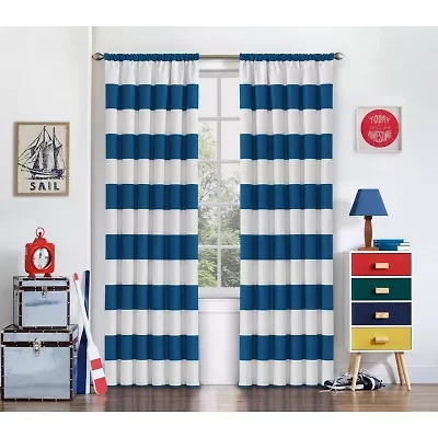 Eclipse Peabody Rod Pocket Blackout Single Curtain Panel