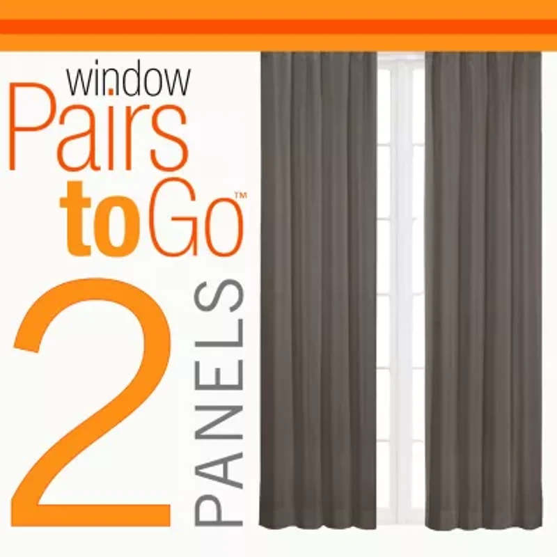 Pairs To Go Cadenza Rod Pocket Light-Filtering Set of 2 Curtain Panel
