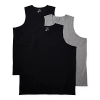 Shaquille O'Neal XLG Activated Cooling Mens Crew Neck Sleeveless 3 Pack Big and Tall Tank