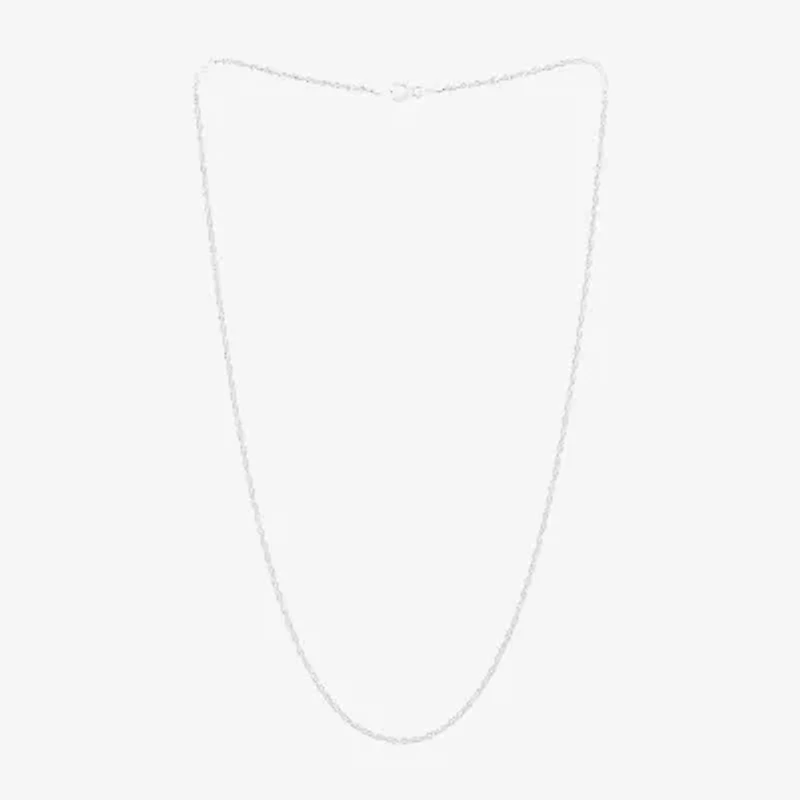Silver Reflections Womens Pure Silver Over Brass Inch Rope Chain Necklace