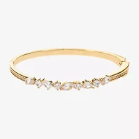 Sparkle Allure Womens Cubic Zirconia 14K Gold Over Brass Pear Round Bangle Bracelet