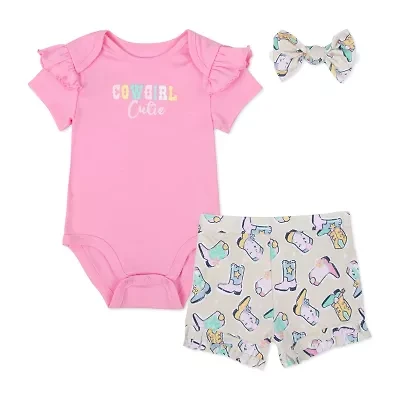 Baby Essentials Girls 3-pc. Short Set