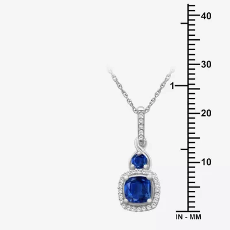 Womens Gemstone & 1/10 CT. T.W. Natural Diamond 10K Gold Round 18 Inch Pendant Necklace
