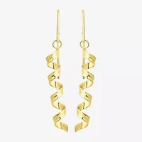Twist Dangle Womens 10K Gold Drop Earrings