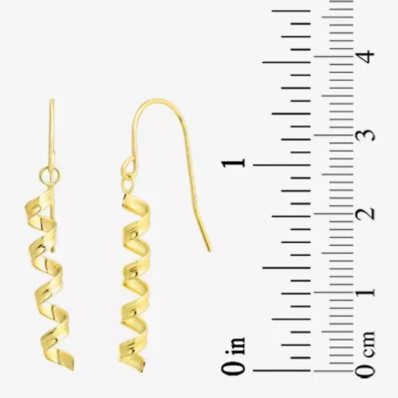 Twist Dangle Womens 10K Gold Drop Earrings