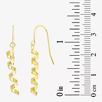 Twist Dangle Womens 10K Gold Drop Earrings