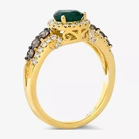 Le Vian® Grand Sample Sale™ Ring featuring 7/8 CT. Emerald 1/3 CT. Chocolate Diamonds® 3/8 CT. Nude Diamonds™ set in 14K Honey Gold™