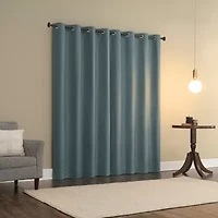 Sun Zero Atmosphere Grommet Top 100% Blackout Single Curtain Panel