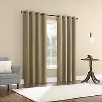 Sun Zero Atmosphere Grommet Top 100% Blackout Single Curtain Panel