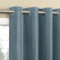 Sun Zero Atmosphere Grommet Top 100% Blackout Single Curtain Panel