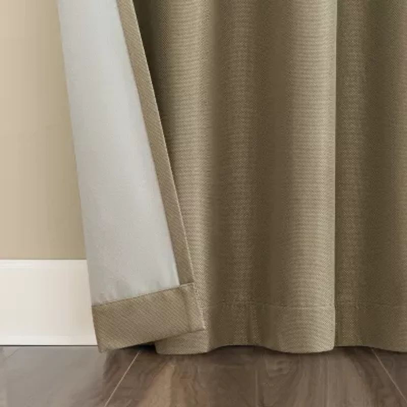 Sun Zero Atmosphere Grommet Top 100% Blackout Single Curtain Panel