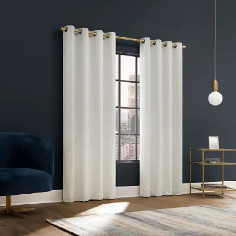 Sun Zero Atmosphere Davenport Grommet Top 100% Blackout Single Curtain Panel