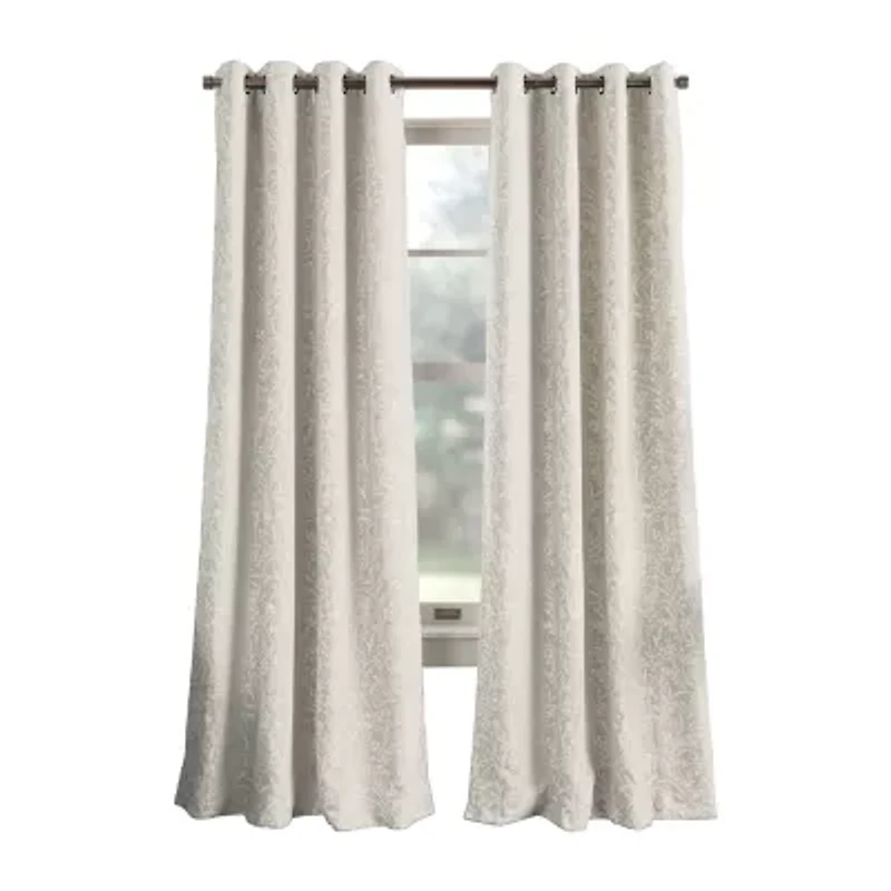 Martha Stewart Acadia Grommet Top Blackout Single Curtain Panel