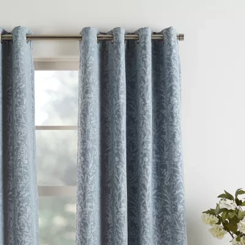 Martha Stewart Acadia Grommet Top Blackout Single Curtain Panel