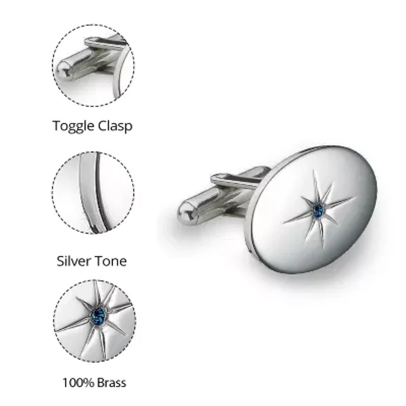Oval Starcut Blue Stone Cufflinks