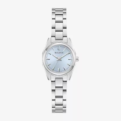 Bulova Surveyor Womens Silver Tone Stainless Steel Bracelet Watch 96l345