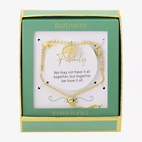 Footnotes Family Tree Of Life Womens Cubic Zirconia 14K Gold Over Brass Circle Heart Bolo Bracelet