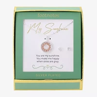 Footnotes Sunflower Womens Cubic Zirconia 14K Gold Over Brass Pure Silver Over Brass Flower 2-pc. Jewelry Set