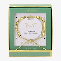 Footnotes Faith Womens Cubic Zirconia 14K Gold Over Brass Cross Bolo Bracelet