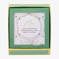 Footnotes Mom Womens Cubic Zirconia 14K Gold Over Brass Heart Bolo Bracelet