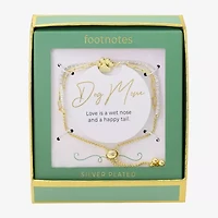 Footnotes Dog Mom Paw Womens Cubic Zirconia 14K Gold Over Brass Bolo Bracelet