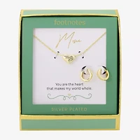 Footnotes Mom Womens 14K Gold Over Brass Heart 2-pc. Jewelry Set