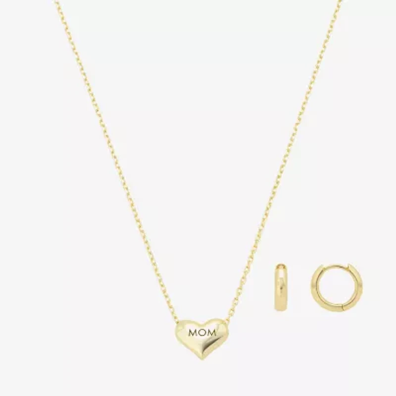 Footnotes Mom Womens 14K Gold Over Brass Heart 2-pc. Jewelry Set