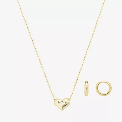 Footnotes Mom Womens 14K Gold Over Brass Heart 2-pc. Jewelry Set
