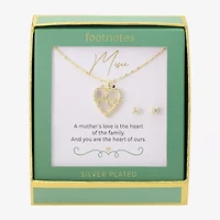 Footnotes Mom Womens Cubic Zirconia 14K Gold Over Brass Heart 2-pc. Jewelry Set
