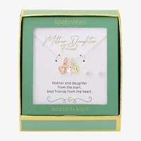 Footnotes Mother Daughter Womens Cubic Zirconia 14K Gold Over Brass 14k Rose Gold Over Brass Heart 2-pc. Jewelry Set