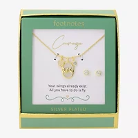 Footnotes Inspire Bird Womens Cubic Zirconia 14K Gold Over Brass Circle 2-pc. Jewelry Set