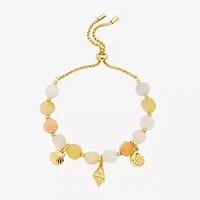 Footnotes Seashells Charm Womens Champagne Aventurine 14K Gold Over Brass Bolo Bracelet
