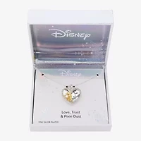 Disney Classics Womens Crystal 10K Gold Over Brass Pure Silver Over Brass Heart 16 Inch Pendant Necklace