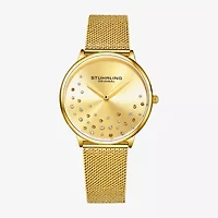 Stuhrling Womens Gold Tone Stainless Steel Strap Watch 3928.6