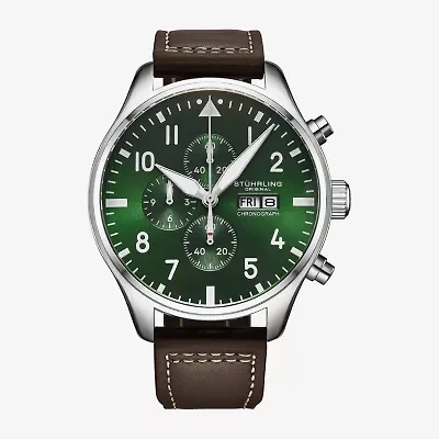 Stuhrling Mens Leather Strap Watch