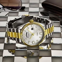 Stuhrling Mens Two Tone Stainless Steel Bracelet Watch