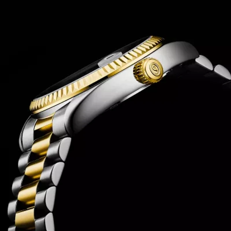 Stuhrling Mens Two Tone Stainless Steel Bracelet Watch