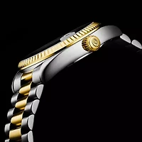 Stuhrling Mens Two Tone Stainless Steel Bracelet Watch