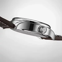 Stuhrling Mens Silver Tone Leather Strap Watch 4078.1