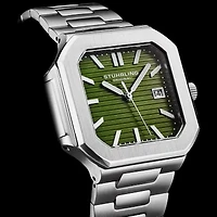 Stuhrling Mens Silver Tone Stainless Steel Bracelet Watch