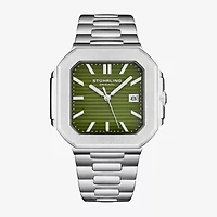 Stuhrling Mens Silver Tone Stainless Steel Bracelet Watch