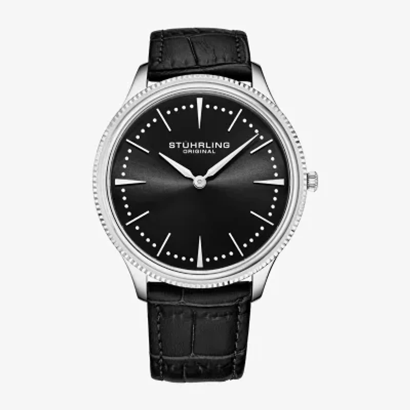 Stuhrling Mens Leather Strap Watch