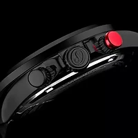 Stuhrling Mens Black Leather Strap Watch 4029.5