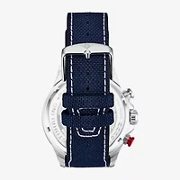 Stuhrling Mens Blue Leather Strap Watch 4029.2