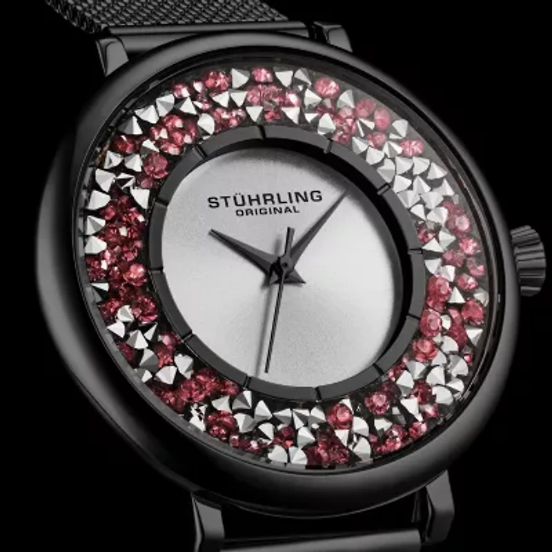Stuhrling Womens Black Stainless Steel Strap Watch 793a.06