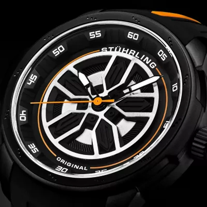 Stuhrling Mens Black Strap Watch