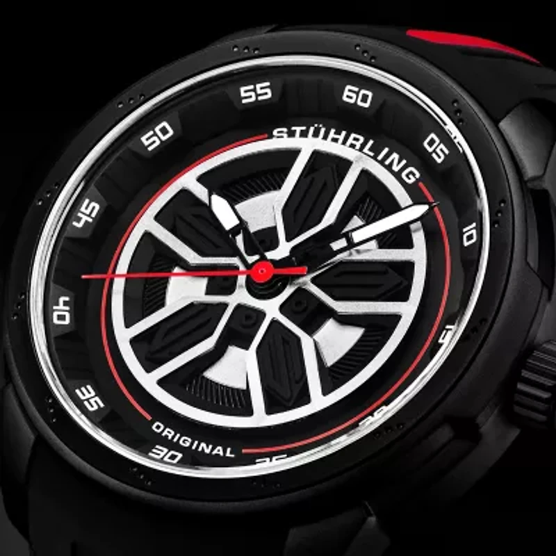 Stuhrling Mens Black Strap Watch