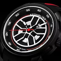 Stuhrling Mens Black Strap Watch