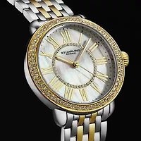 Stuhrling Womens Two Tone Stainless Steel Bracelet Watch